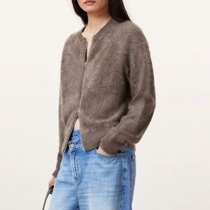 All Saints REBEL ZIP UP CASHMERE CARDIGAN - 100% cashmere
